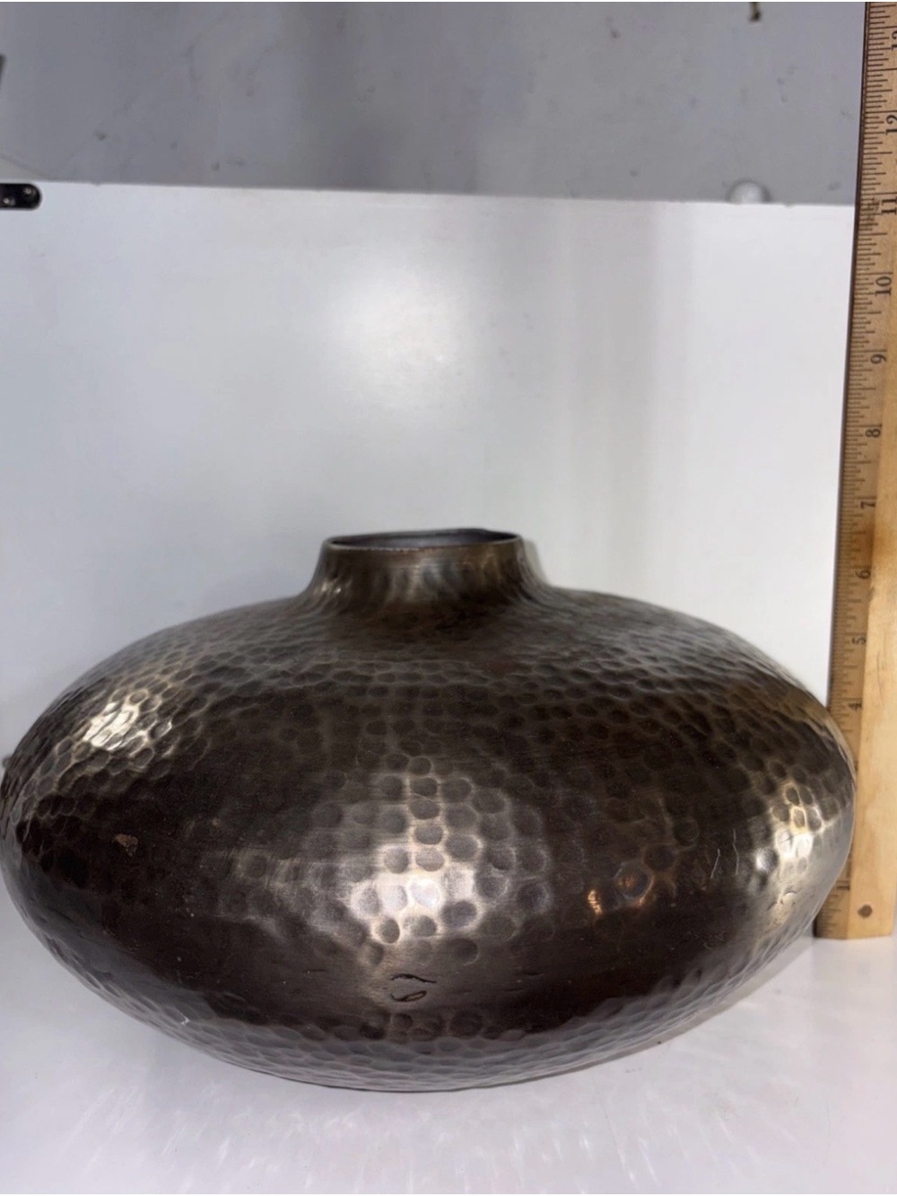 Hand-Hammered Metallic Bronze Decorative Vase - Home Accents